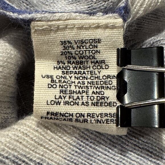 Moth Cardigan Sweater 3/4 Sleeve Wool Rabbit Hair Coastal Grandma Button Blue XS - Picture 5 of 6